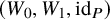 left parenthesis upper W 0 comma upper W 1 comma id Subscript upper P Baseline right parenthesis