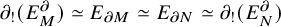 partial differential Subscript factorial Baseline left parenthesis upper E Subscript upper M Superscript partial differential Baseline right parenthesis asymptotically equals upper E Subscript partial differential upper M Baseline asymptotically equals upper E Subscript partial differential upper N Baseline asymptotically equals partial differential Subscript factorial Baseline left parenthesis upper E Subscript upper N Superscript partial differential Baseline right parenthesis