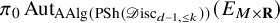 pi 0 upper A u t Subscript upper A upper A l g left parenthesis upper P upper S h left parenthesis script upper D isc Sub Subscript d minus 1 comma less than or equals k Subscript right parenthesis right parenthesis Baseline left parenthesis upper E Subscript upper M times bold upper R Baseline right parenthesis