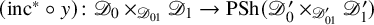 left parenthesis inc Superscript asterisk Baseline ring y right parenthesis colon script upper D 0 times Subscript script upper D 01 Baseline script upper D 1 right arrow upper P upper S h left parenthesis script upper D prime 0 times Subscript script upper D prime 01 Baseline script upper D prime 1 right parenthesis