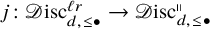 j colon script upper D isc Subscript d comma less than or equals bullet Superscript script l r Baseline right arrow script upper D isc Subscript d comma less than or equals bullet Superscript parallel to