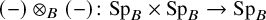 left parenthesis minus right parenthesis circled times Subscript upper B Baseline left parenthesis minus right parenthesis colon upper S p Subscript upper B Baseline times upper S p Subscript upper B Baseline right arrow upper S p Subscript upper B Baseline