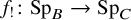 f Subscript factorial Baseline colon upper S p Subscript upper B Baseline right arrow upper S p Subscript upper C Baseline