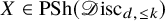 upper X element of upper P upper S h left parenthesis script upper D isc Subscript d comma less than or equals k Baseline right parenthesis