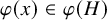 phi left parenthesis x right parenthesis element of phi left parenthesis upper H right parenthesis