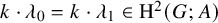 k dot lamda 0 equals k dot lamda 1 element of normal upper H squared left parenthesis upper G semicolon upper A right parenthesis