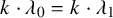 k dot lamda 0 equals k dot lamda 1