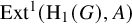 upper E x t Superscript 1 Baseline left parenthesis normal upper H 1 left parenthesis upper G right parenthesis comma upper A right parenthesis