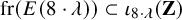 fr left parenthesis upper E left parenthesis 8 dot lamda right parenthesis right parenthesis subset of iota Subscript 8 dot lamda Baseline left parenthesis bold upper Z right parenthesis