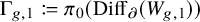 normal upper Gamma Subscript g comma 1 Baseline colon equals pi 0 left parenthesis upper D i f f Subscript partial differential Baseline left parenthesis upper W Subscript g comma 1 Baseline right parenthesis right parenthesis