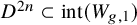 upper D Superscript 2 n Baseline subset of int left parenthesis upper W Subscript g comma 1 Baseline right parenthesis