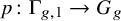 p colon normal upper Gamma Subscript g comma 1 Baseline right arrow upper G Subscript g Baseline
