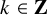 k element of bold upper Z