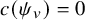 c left parenthesis psi Subscript v Baseline right parenthesis equals 0