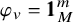 phi Subscript v Baseline equals 1 1 Subscript upper M Superscript m