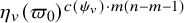 eta Subscript v Baseline left parenthesis pi 0 right parenthesis Superscript c left parenthesis psi Super Subscript v Superscript right parenthesis dot m left parenthesis n minus m minus 1 right parenthesis
