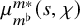 mu Subscript m Sub Superscript normal flat Superscript m asterisk Baseline left parenthesis s comma chi right parenthesis