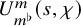 upper U Subscript m Sub Superscript normal flat Superscript m Baseline left parenthesis s comma chi right parenthesis