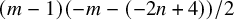 left parenthesis m minus 1 right parenthesis left parenthesis negative m minus left parenthesis minus 2 n plus 4 right parenthesis right parenthesis divided by 2