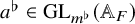 a Superscript normal flat Baseline element of upper G upper L Subscript m Sub Superscript normal flat Baseline left parenthesis double struck upper A Subscript upper F Baseline right parenthesis