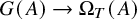 upper G left parenthesis upper A right parenthesis right arrow normal upper Omega Subscript upper T Baseline left parenthesis upper A right parenthesis