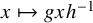 x right arrow from bar g x h Superscript negative 1