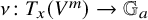 nu colon upper T Subscript x Baseline left parenthesis upper V Superscript m Baseline right parenthesis right arrow double struck upper G Subscript a Baseline