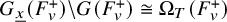 upper G Subscript x underbar Baseline left parenthesis upper F Subscript v Superscript plus Baseline right parenthesis minus upper G left parenthesis upper F Subscript v Superscript plus Baseline right parenthesis approximately equals normal upper Omega Subscript upper T Baseline left parenthesis upper F Subscript v Superscript plus Baseline right parenthesis
