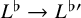 upper L Superscript normal flat Baseline right arrow upper L Superscript normal flat prime