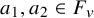 a 1 comma a 2 element of upper F Subscript v Baseline