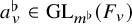 a Subscript v Superscript normal flat Baseline element of upper G upper L Subscript m Sub Superscript normal flat Baseline left parenthesis upper F Subscript v Baseline right parenthesis