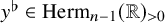 y Superscript normal flat Baseline element of upper H e r m Subscript n minus 1 Baseline left parenthesis double struck upper R right parenthesis Subscript greater than 0