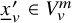 x underbar prime Subscript v Baseline element of upper V Subscript v Superscript m
