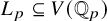 upper L Subscript p Baseline subset of or equal to upper V left parenthesis double struck upper Q Subscript p Baseline right parenthesis
