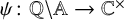 psi colon double struck upper Q minus double struck upper A right arrow double struck upper C Superscript times