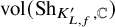 vol left parenthesis upper S h Subscript upper K prime Sub Subscript upper L comma f Subscript comma double struck upper C Baseline right parenthesis