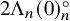2 normal upper Lamda Subscript n Baseline left parenthesis 0 right parenthesis Subscript n Superscript ring
