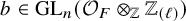 b element of upper G upper L Subscript n Baseline left parenthesis script upper O Subscript upper F Baseline circled times Subscript double struck upper Z Baseline double struck upper Z Subscript left parenthesis script l right parenthesis Baseline right parenthesis