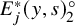 upper E Subscript j Superscript asterisk Baseline left parenthesis y comma s right parenthesis Subscript 2 Superscript ring