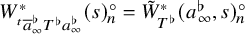 upper W Sub Superscript t Subscript a overbar Sub Subscript infinity Sub Superscript normal flat Subscript upper T Sub Superscript normal flat Subscript a Sub Subscript infinity Sub Superscript normal flat Superscript asterisk Baseline left parenthesis s right parenthesis Subscript n Superscript ring Baseline equals upper W overtilde Subscript upper T Sub Superscript normal flat Superscript asterisk Baseline left parenthesis a Subscript infinity Superscript normal flat Baseline comma s right parenthesis Subscript n Superscript ring