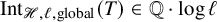 upper I n t Subscript script upper H comma script l comma global Baseline left parenthesis upper T right parenthesis element of double struck upper Q dot log script l