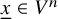 x underbar element of upper V Superscript n