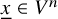x underbar element of upper V Superscript n