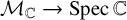 script upper M Subscript double struck upper C Baseline right arrow upper S p e c double struck upper C
