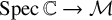 upper S p e c double struck upper C right arrow script upper M