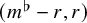 left parenthesis m Superscript normal flat Baseline minus r comma r right parenthesis