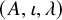 left parenthesis upper A comma iota comma lamda right parenthesis