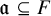 German a subset of or equal to upper F