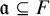German a subset of or equal to upper F