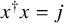x Superscript dagger Baseline x equals j